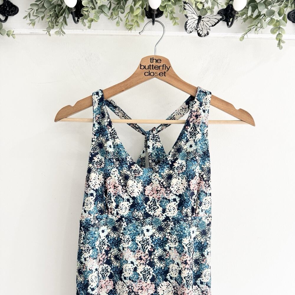 Patagonia Magnolia Spring dress Floral Criss Cross Medium Shelf Bra Athletic V52 - Picture 4 of 4